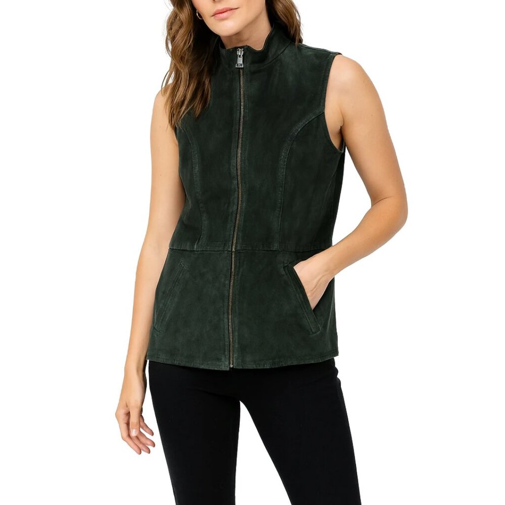 Skotts Washable Suede Zip-up Vest